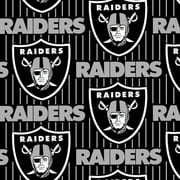 NFL Las Vegas Raiders 58" 100% Polyester Fleece Sports Logo Fabric By the Yard, Black