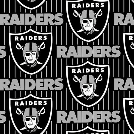 NFL Las Vegas Raiders 58" 100% Polyester Fleece Sports Logo Fabric By the Yard, Black