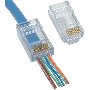 Delcast 100pcs RJ45 Pass Through Modular Plug Network Cable Connector End 8P8C CAT6