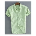 thumbnail image 2 of Coduop Men Short Sleeve Shirts Button Down Linen Shirt Summer Casual Tops M-3XL, 2 of 6