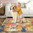 thumbnail image 3 of Garvee Soft Touch Modern Abstract Washable Yellow Area Rug, 8' x 10', Fade Resistant, 3 of 6