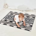 thumbnail image 2 of Boho Black and White Diamond Central Ethnic Pattern Blanket,Comfortable Soft Flannel Throw Blanket,All Season,Warm Lightweight Blankets for Sofa Bed Couch Living Room Chair,30"x40", 2 of 4