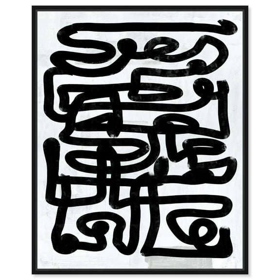 Bless Canvas Modern Black And White Abstract Wall Art by Art Remedy, Black Frame, 16" x 20"