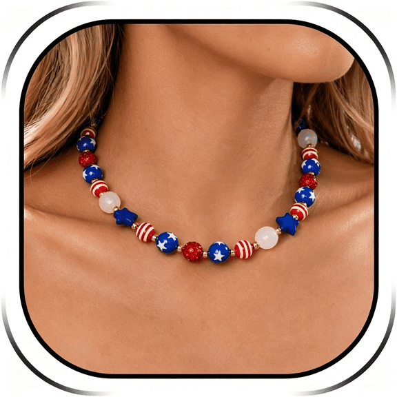 DESIGNICE Chunky Beaded Necklace for Women Colorful Statement Necklace Boho Beaded Necklace Vibrant Beads Necklace Summer Beach Vacation Jewelry Gift for Women,Fashionable Locket Necklace for Women