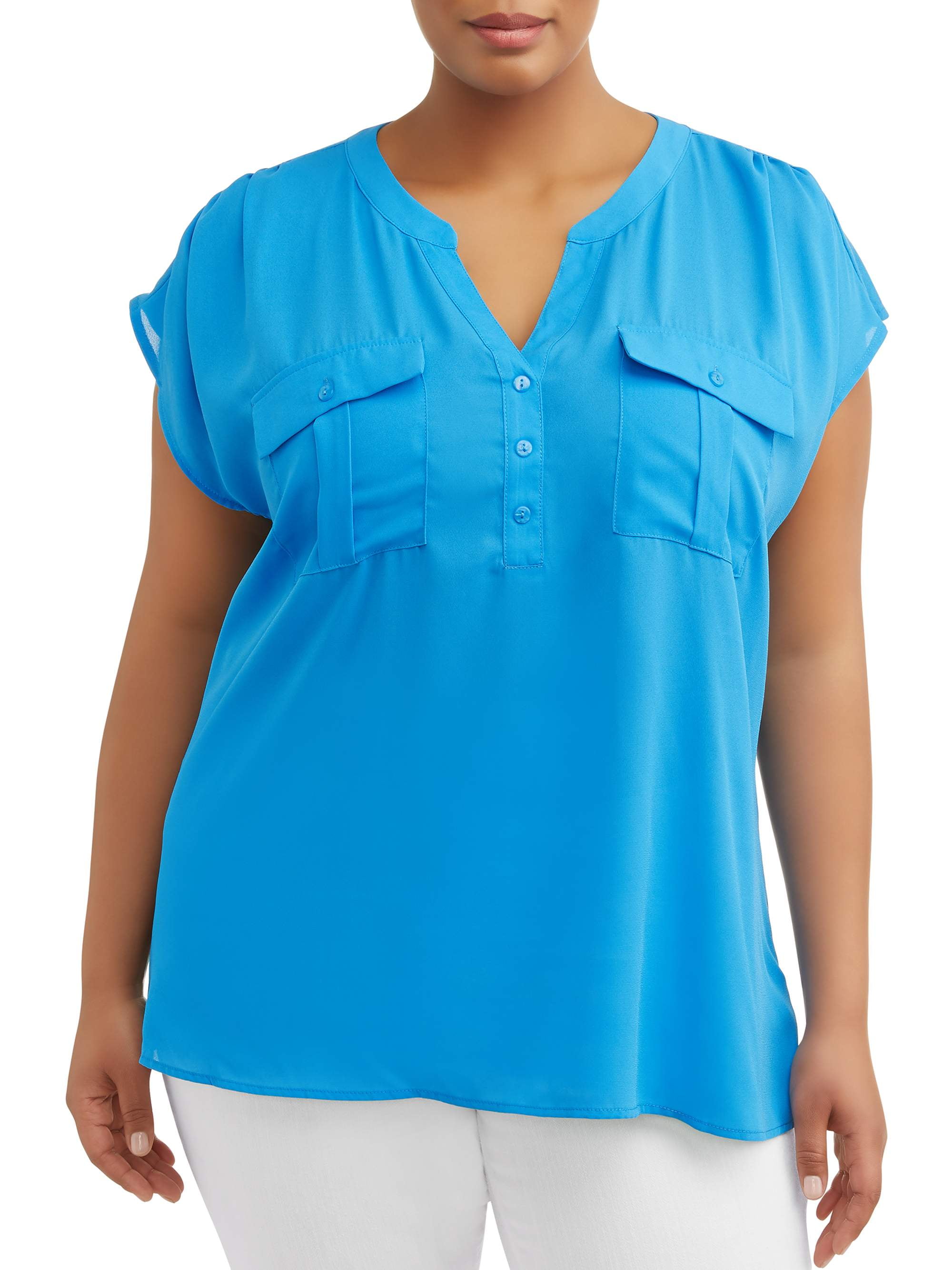 Terra & Sky Women's Plus Size Utility Shirt