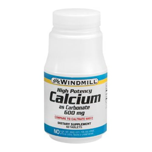 Calcium 600 Mg High Potency Chewable Tablets By Windmill 60 Ea