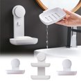 thumbnail image 1 of Jabonero de baño con ventosa de doble capa con sistema de drenaje - Montado en la pared sin instalación de taladro - Prevención de acumulación de agua - Fuerte capacidad de carga de 5 kg, 1 of 2
