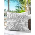 thumbnail image 4 of Outdoor Pillows Waterproof, Gery Coastal Palm Leaves Throw Pillows with Inserts Included, Summer Tropical Botanical Indoor Outdoor Decorative Lumbar Pillow for Bed/Couch/Patio 18"x18", 1Pcs, 4 of 8