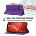 thumbnail image 3 of SaniMore for iPhone 15 Pro Max (6.7" 2023) Case, Hand Lanyard, Wallet Cover [Card Slots Cash Pocket] Kickstand Shockproof TPU PU Leather Folio Magnetic Drop-proof Protective Shell, Purple, 3 of 11