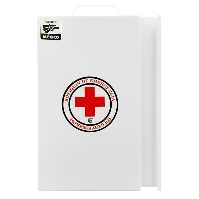 LESSPIRO, BOTIQUÍN GRANDE DE EMERGENCIA, METÁLICO, PRIMEROS AUXILIOS, BLANCO, DE PARED.