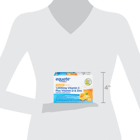 EQUATE 1000 MG VITAMIN C PLUS VITAMIN D & ZINC DIETARY SUPPLEMENT POWDER PACKETS, ORANGE FLAVOR, 30 COUNT, COMPARE TO EMERGEN-C® IMMUNITY + INGREDIENTS