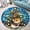 Christmas Hamster, variant on Circle Area Rug, Renaissance Letter 4 Washable Non-Slip Floor Carpet, Soft Rug for Living Room Bedroom Decor 24 Inch