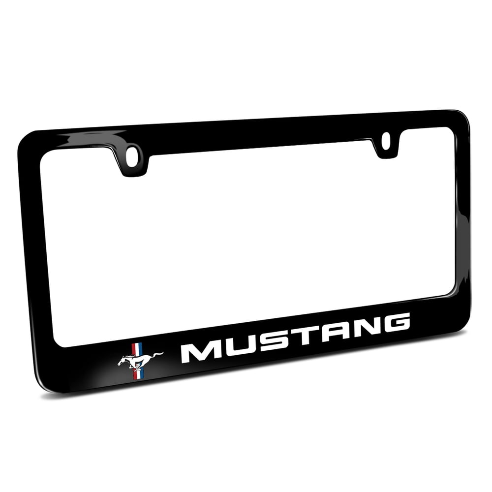 Ford Mustang California Special License Plate Frame - Black Metal With Silver Fill