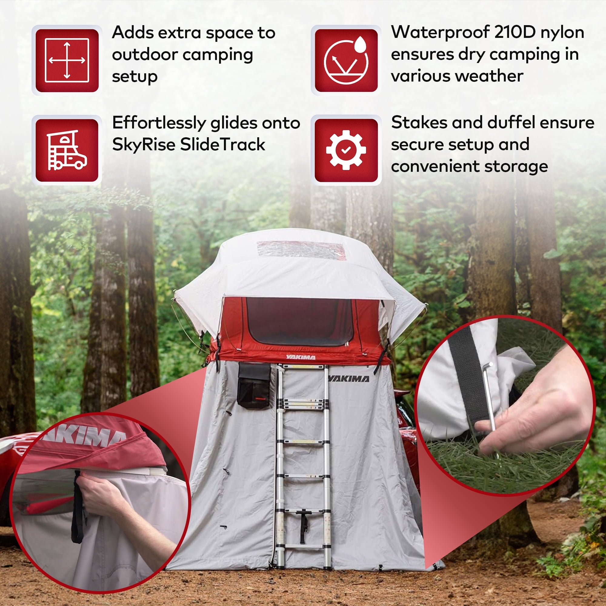 Yakima SkyRise Annex 3 Wall Enclosure for Small SkyRise Rooftop Tents Gray Walmart