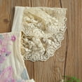thumbnail image 5 of Newborn Baby Girls Crochet Lace Romper, Toddler Loose Fly Sleeve Square Collar Tie-up Playsuit, 5 of 7