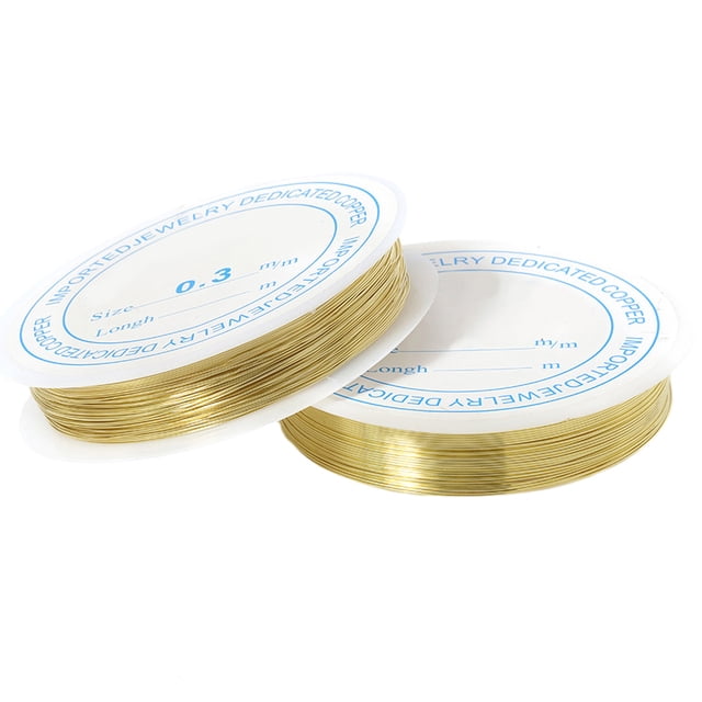 Alambre de cobre para abalorios Qarigey 5 piezas dorado 0.3 mm 15 m