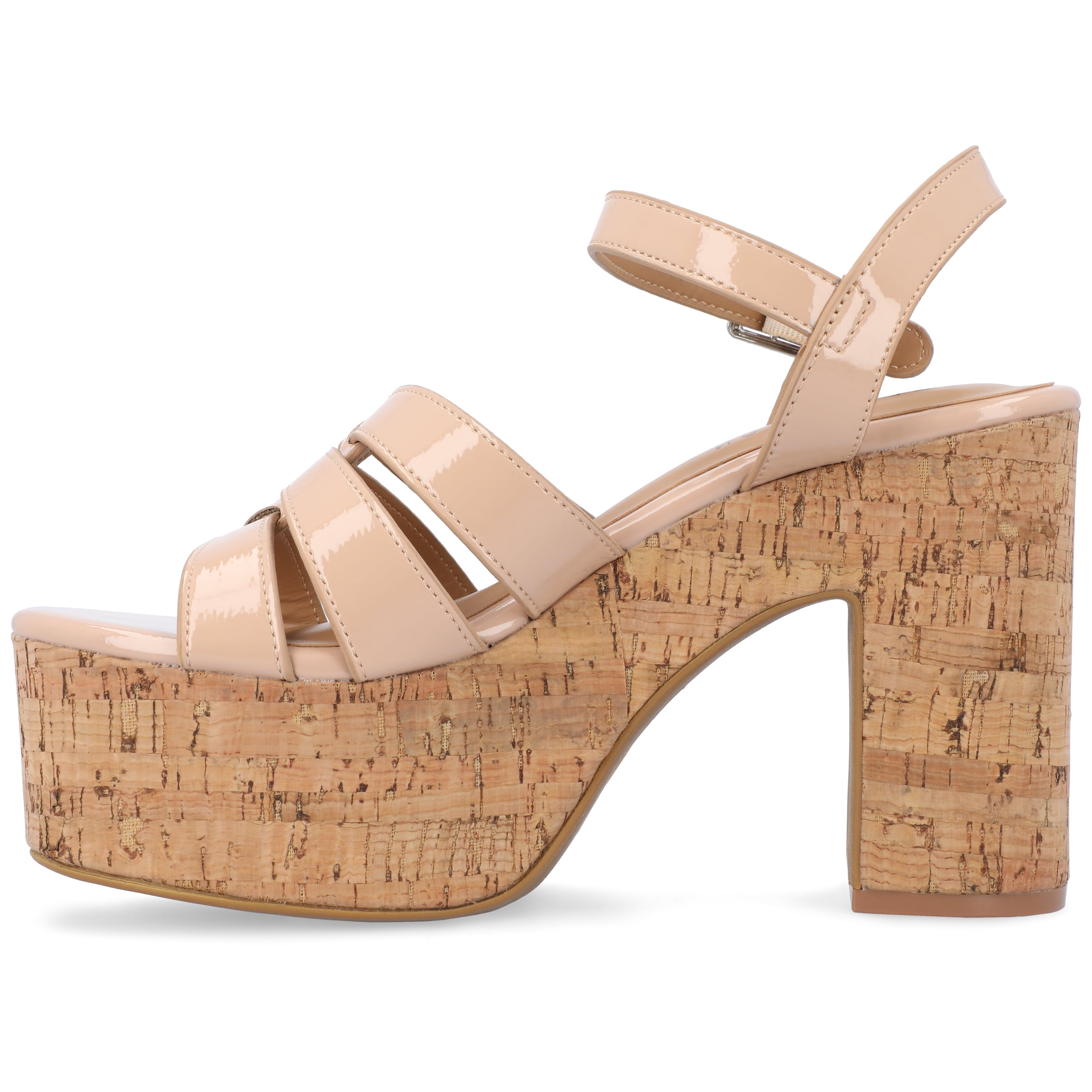 Journee Womens Jania Buckle Platform Sandals