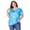 D-Blue, variant on SOMER 2025 Women's Plus Size Top Flower Printed V Neck Short Sleeve Casual Plus Size Tops for Women