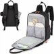 thumbnail image 4 of Mochila para pañales para bebé, bolsa de pañales grande con cambiador, bolsa térmica y soporte para chupete, bolsa de viaje versátil para mamá y papá (negro), 4 of 4
