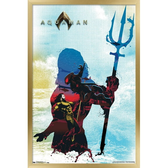DC Comics Movie - Aquaman - Arthur Silhouette Wall Poster, 22.375" x 34", Framed