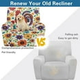 thumbnail image 4 of HELLHERO Rooster Print Recliner Chair Covers Slipcovers Hippie Flower Print Lazy Boy Recliner Covers That Stay in Place Fitted Sofa Slip Cover, 4 of 8