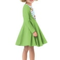 thumbnail image 2 of DISNIMO Corgi Dress for Girls Green Long Sleeve Dress Kids Star Dress Girls Size 7/8 Fall Dresses for Girls Medium Dress Party Girl Mini Dress Kids Girls School Dress Kids Swing Dresses for Girls, 2 of 6