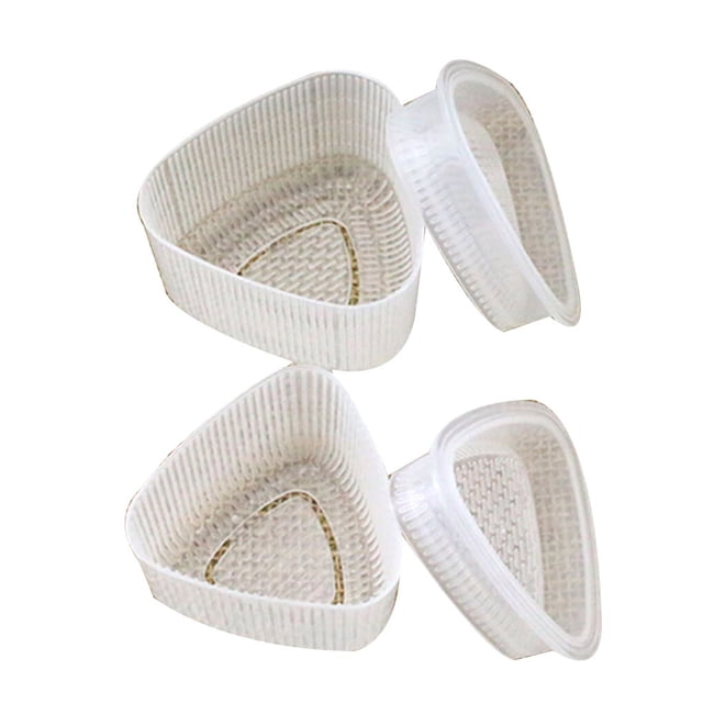 Maoww 2Pcs Sushi Molds Transparent Convenient Small Triangular Plastic Kitchen Food DIY Non-Stick Rice Ball Mould Triangular Lovely Bento Accessories Household Bar