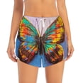 thumbnail image 2 of Picia Oil Painting Beautiful Butterfly Pattern Women's 2 in 1 Athletic Running Shorts High Waisted Workout Casual Gym Sweat Shorts with Comfy Liner Zipper Pockets-Small, 2 of 9