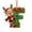 F, variant on romoty Initial Christmas Tree Letter Ornaments, Green Frosted Gingerbread Reindeer Pendants, 2D Flat Acrylic Monogram Xmas Decor