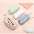 thumbnail image 3 of Pencil Bag, Pencil Pouch Extra Large Capacity Storage Organizer Zipper Bag PU Leather, Cute Simple Pencil Pouch for Stationery, School Supplies, Make Up Cosmetics, 3 of 7