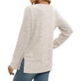 thumbnail image 4 of HAYIMI Women Square Neck Ribbed Knit Tops Long Sleeve Slim Fit Soft Stretchy Casual Fall Winter Pullover Shirt Dailywear, 4 of 7