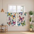 thumbnail image 2 of Colorful Butterfly Kitchen Curtain for Berdoom Living Room Cafe 54" Length, Elegant Pastoral Butterflies Rustic Watercolor Tiers Curtains Light Filtering Drapes Window Treatment 2 Panels 52"Wx54"L, 2 of 8