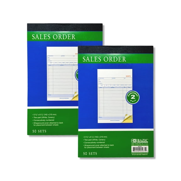 2pk Sales Book Order Receipt Invoice Carbonless Copy 50 Set books 5.5"x8.5"