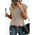 thumbnail image 3 of PRETTYGARDEN Women's Spring Vest Tops Cap Sleeve Striped Shirt Knit Tank Top Summer Beach Vacation Clothes, 3 of 9