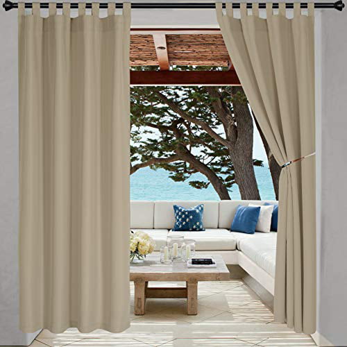 Lordtex Indoor Outdoor Curtains Waterproof Tab Top Patio Sun Blocking Set Of 2 Panels Thermal Insulated Curtain For Porch Pergola Cabana Gazebo 52 X 84 Inch Taupe Com - Canvas Valencia Patio Swing Daybed With Netting Parts