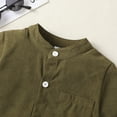 thumbnail image 4 of KIMI BEAR Toddler Boys Outfits 5T Infant Boy Spring Summer Outfits 6T Infant Boy Color-Blocked Short Sleeve Stand Collar Shirt + Shorts 2PCS Set Green, 4 of 9