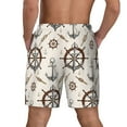 thumbnail image 3 of Sigee Anchor with Rope Print Mens Swim Trunks with Compression Liner Quick Dry Swim Stretch Beach Shorts with Pockets,S-3XL, 3 of 7