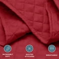 thumbnail image 2 of Bare Home Quilt Set - 2 Piece - Diamond Stitched Bedspread Coverlet - Twin/Twin XL, Red, 2 of 8