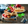 thumbnail image 3 of Moss & Stone Belgian Waffle Maker, Electric Waffle Machine, Flipside & Non-Stick Grids, Temperature Control, Round Waffle (Red), 3 of 7