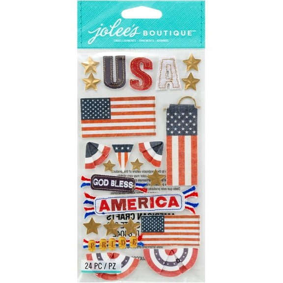 Jolee's Boutique God Bless America Stickers, 24 Piece