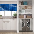 thumbnail image 5 of LALILO Kitchen Curtain Valance Art Oil Picture Blue Rod Pocket Window Curtain 52"x 18" Set of 2, 5 of 5