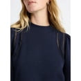 thumbnail image 4 of Free Assembly Women's French Terry Sweatshirt with Lace Inset and Long Puff Sleeves, Sizes XS-XXL, 4 of 5