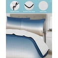 thumbnail image 4 of Quilts Twin-XL Size Bedding Set, Navy Blue Beige Ombre Cream Lightweight Quilted Comforter, Modern Abstract Art Aesthetics Soft Bedspread Coverlet with Pillow Covers for All Season, 68" x 98", 4 of 7