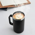 thumbnail image 2 of 24oz Mug with Handle and Lid, Stainless Steel Coffee Mug, Reusable Insulated Cup, Travel Mug with Handle, Double Wall Vacuum Coffee Tumbler for Men and Women, Black, Pack 1, 2 of 4