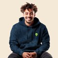 thumbnail image 4 of Dalix Alien Embroidered Fleece Hoodie Mineral Wash Long Sleeve Sweatshirt Mens in Navy Blue XL X-Large, 4 of 5