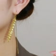 thumbnail image 4 of Eosunjian 1 Pair Dangle Earrings Electroplating High Grade Personality Wheat Design Shiny Dress Up High-Gloss Women Long Tassel Earrings Fashion Jewelry Golden, 4 of 11