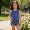 thumbnail image 5 of Jalioing Kids Basic Tank Tops Plain Casual Ribbed Knit Shirts Summer Round Neck Sleeveless Racerback Tops for Girls, 5 of 8