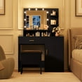 thumbnail image 2 of Danolapsi Vanity Desk with Lights,Makeup Vanity Desk with Mirror,Large Drawers and Tiers of Open Shelves,3 Lighting Modes,Bedroom Dressing Table,Makeup Vanity Set, 2 of 7