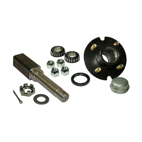 Single - 4-Bolt On 4 Inch Hub Assembly - Includes (1) Square Shaft 1-1/16 Inch Straight Spindle & Bearings
