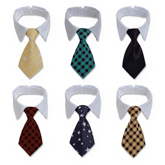 6Pcs Pet Ties & Bow Ties, Stylish Neck Accessories for Cats and Dogs